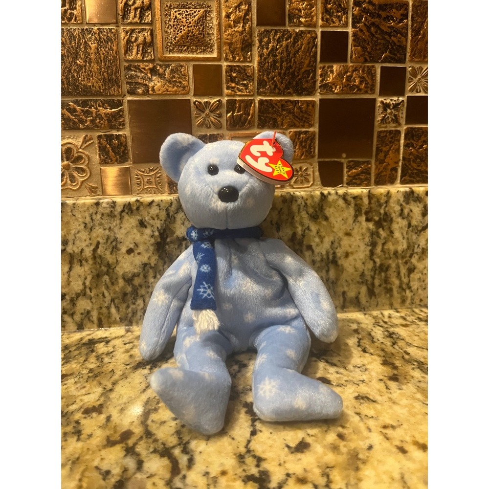 Ty‎ Beanie Baby 1999 Holiday Teddy the Winter Snowflake RARE With Errors
